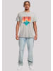 F4NT4STIC T-Shirt Berg Sonnenuntergang Geometrisch in grau meliert