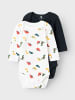name it 2er Pack Baby Bodys "Dino" in Weiß