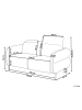 Beliani 2-Sitzer Sofa ARTUNA in Weiß/Braun - (W) 164 x (H) 78 x (L) 92 cm