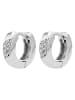 Adeliás Damen Ohrringe – Klappcreole aus 925 Silber mit Zirkonia in silber