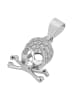 Adeliás Damen Anhänger – Totenkopfanhänger aus 925 Silber mit Zirkonia in silber