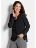 GOLDNER Elegantes Chiffonshirt mit Jersey-Details in schwarz