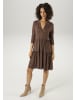 Aniston CASUAL Jerseykleid in braun-sand-petrol