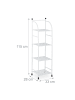 relaxdays Standregal in Weiß - (B)33 x (H)115 x (T)28 cm