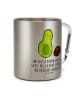 Mr. & Mrs. Panda Tasse Avocado Kern rollt mit Spruch in Silber