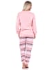 NORMANN Pyjama Bündchen und gestreifter Hose - 69188 in rosa