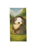 Mr. & Mrs. Panda Badehandtuch Hund Entspannen Design ohne Spruch in Grau Pastell