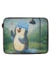 Mr. & Mrs. Panda Laptop Tasche Pinguin Duschen Design ohne Spruch in Weiß