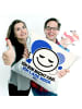 Mr. & Mrs. Panda Kissen 40x40 Smiley urban Design mit Spruch in Weiß