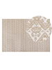 Beliani Geflochtener Teppich ATIMA in Beige/Weiß - (W) 160 x (H) 0.7 x (L) 230 cm