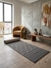 KADIMA DESIGN Teppichläufer Berber flachgewebt pflegeleicht Wohnzimmer Flur in Anthrazit