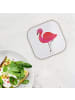 Mr. & Mrs. Panda Untersetzer Glas Flamingo Classic ohne Spruch in Weiß