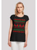 F4NT4STIC T-Shirt Christmas Reindeers Weihnachten Muster in schwarz