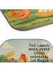 Mr. & Mrs. Panda Holzuntersetzer Huhn Stolz Design mit Spruch in Weiß