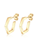 Elli Ohrringe 925 Sterling Silber Geo, Hexagon in Gold