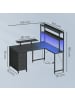 VASAGLE Computertisch Barnet in Schwarz - (B)140 x (H)150 x (T)100 cm
