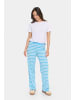 SAINT TROPEZ Casual Hose MilaSZ Gerade Passform in Ethereal Blue Ice Stripe