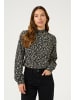 Kaffe Langarm-Bluse KAmalene Regular fit in Black/White/Gold Print