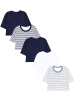 TupTam Baby Jungen Langarmshirt 5er Pack in blau/weiß