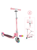 GLOBBER Scooter FLOW FOLDABLE JUNIOR LIGHTS Roller in pastellrosa, mit Leuchtrollen