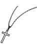 Adeliás Unisex Halskette mit Anhänger – Kreuz aus Edelstahl in schwarz