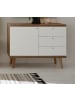 Furn.Design Sideboard weiß, Eiche Riviera, Kommode skandinavisch, 107 x 83 cm