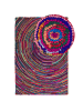 Beliani Geflochtener Teppich MALATYA in Bunt/Lila/Blau - (W) 140 x (H) 3 x (L) 200 cm