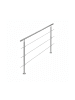 relaxdays Treppengeländer 3 Querstreben in Silber - (L)150 x (H)108 cm