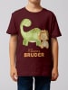 wat? Apparel T-Shirt Dinosaurier 06 Kleiner Bruder in Weinrot