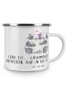 Mr. & Mrs. Panda Tasse Emaille Liebe Flitterwochen mit Spruch in Weiß