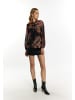 faina Damen Bluse Mit Barockprint in Schwarz Orange Mehrfarbig