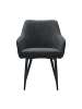 SalesFever Esszimmerstuhl mit Steppung Strukturstoff und schwarzem Gestell in Anthrazit