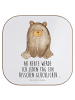 Mr. & Mrs. Panda Glas-Untersetzer Bär sitzend mit Spruch in Weiß
