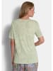 GOLDNER Kurzgröße:  Viskoseshirt mit floralem Motiv in salbei