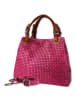 Toscanto Toscanto Handtasche, Umhängetasche Leder pink, braun ca. 31cm