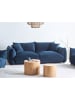 Beliani 3-Sitzer Sofa LUVOS in Blau/Braun - (W) 220 x (H) 75 x (L) 104 cm