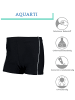 Aquarti Jungen Badehose Gestreift mit Motiven in schwarz/weiß