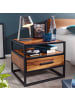 KADIMA DESIGN Massiver Sheesham-Holz Nachttisch: Stilvolle Industrie-Optik, Stauraum
