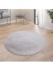 KADIMA DESIGN Teppich Kurzflor waschbar Unifarben Wohnzimmer in Grau