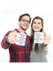 Mr. & Mrs. Panda Becher Spruch Erzieher Superheld mit Spruch in Weiß