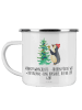 Mr. & Mrs. Panda Emaille Tasse Pinguin Weihnachtsbaum mit Spruch in Weiß