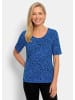 GOLDNER Viskoseshirt im Leo Look in blau / gemustert