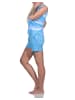 NORMANN ärmellose Schlafanzug Shorty Pyjama frohen Streifen Look - 79148 in blau