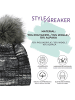 styleBREAKER Strick Bommelmütze in Pink-Violett-Rost