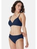 Schiesser Slip Essentials Cotton in Weiß / dunkelblau