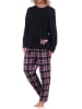 NORMANN Pyjama lang Karohose - 69309 in schwarz