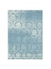 Pergamon Designer Kurzflor Teppich Moderne Muster in Pastell Blau