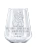Mr. & Mrs. Panda glas für rotwein Pinguine Kuscheln mit Spruch in Transparent