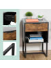relaxdays Nachttisch in Schwarz/ Braun - (B)40 x  (H)60,5 x (T)41,5 cm