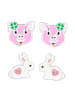 schmuck23 Ohrstecker Set Hase Schwein 925 Silber